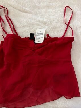 Windsor Red Spaghetti-Strap Crop Top